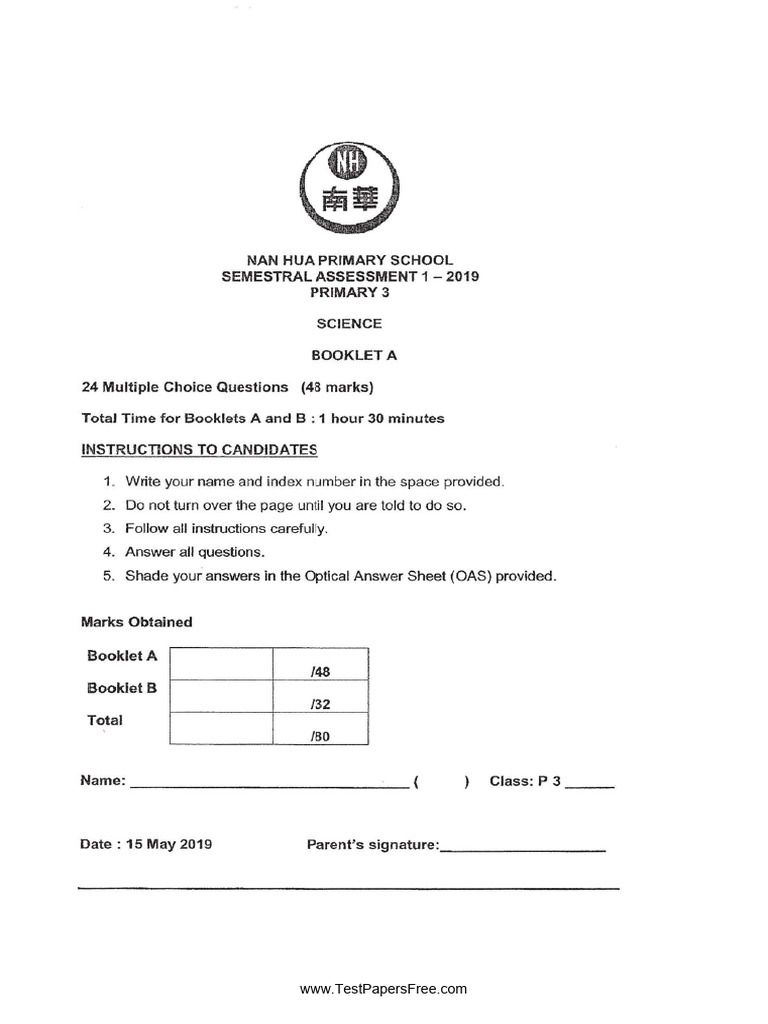 Free Test Papers Online Resources | PDF