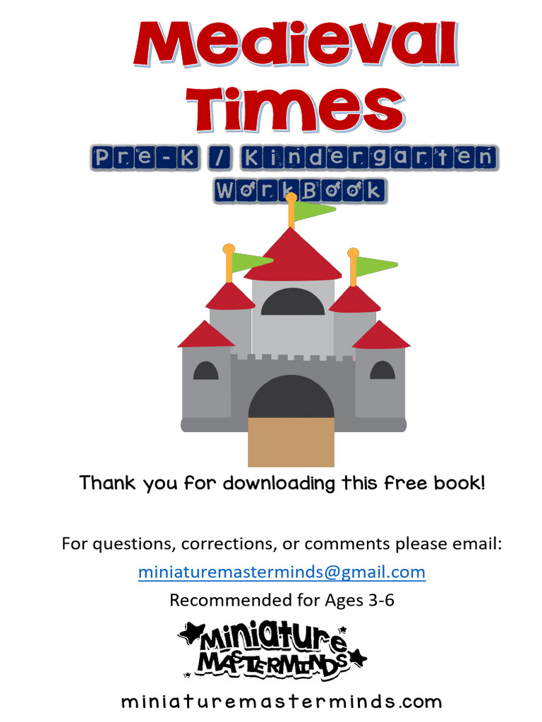 Medieval Math & Literacy Workbook for Kids | PDF