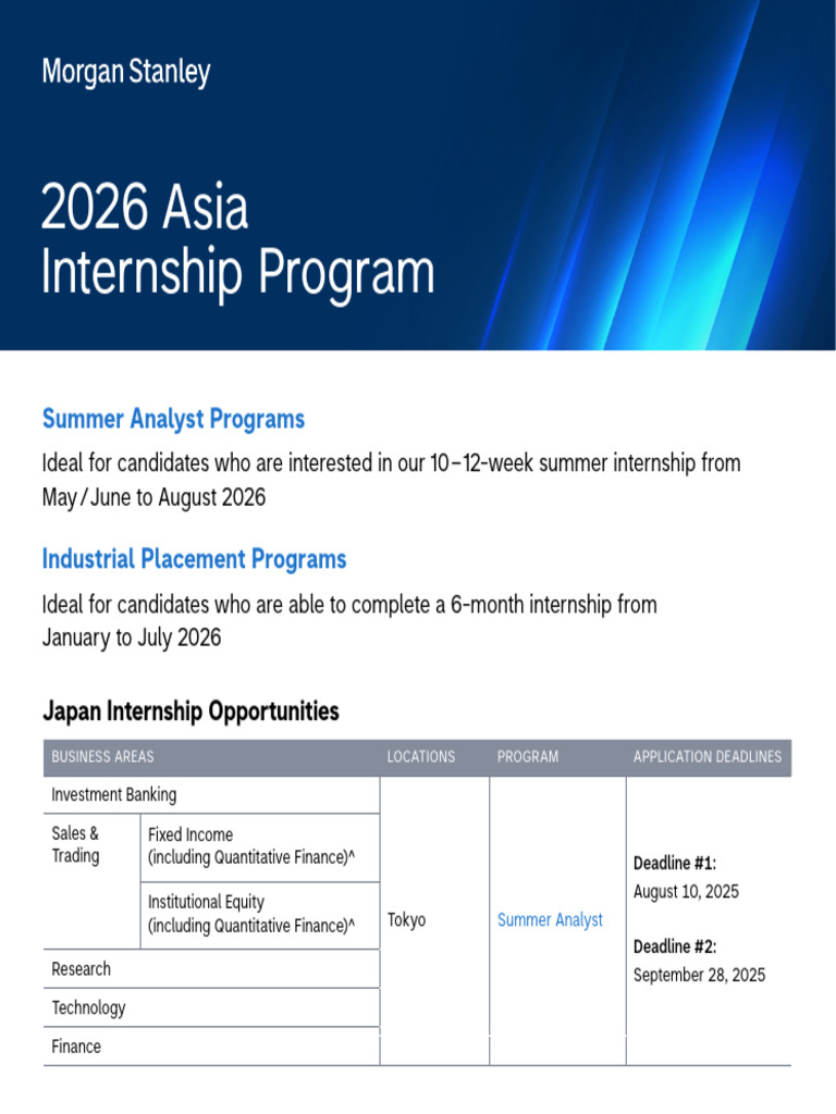 Morgan Stanley APAC Recruiting | PDF | Financial Analyst | Investment ...