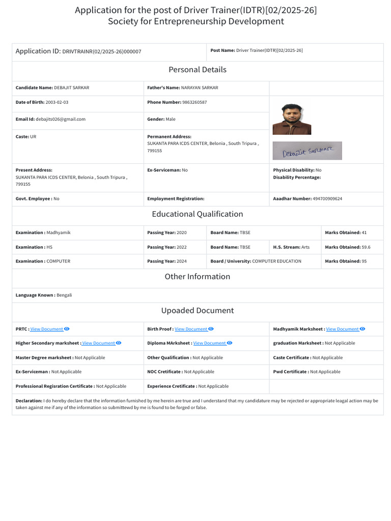 User - New Application-Print | PDF | Academic Certificate | Qualifications