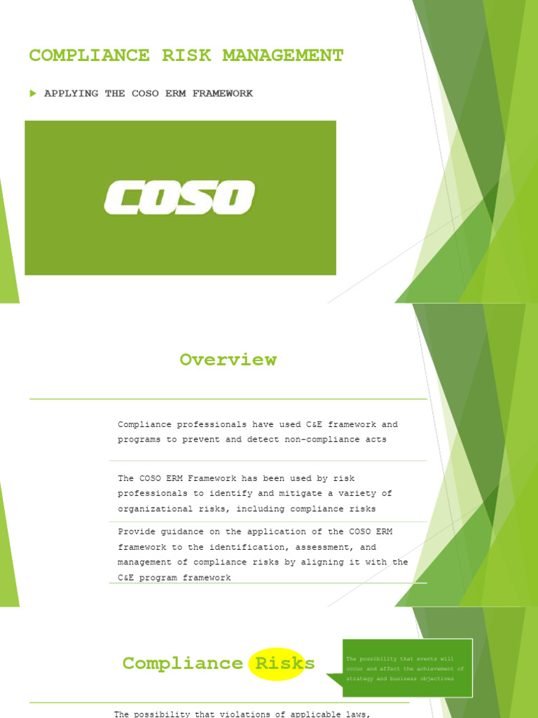 COSO ERM Framework for Compliance Risk | PDF | Regulatory Compliance ...