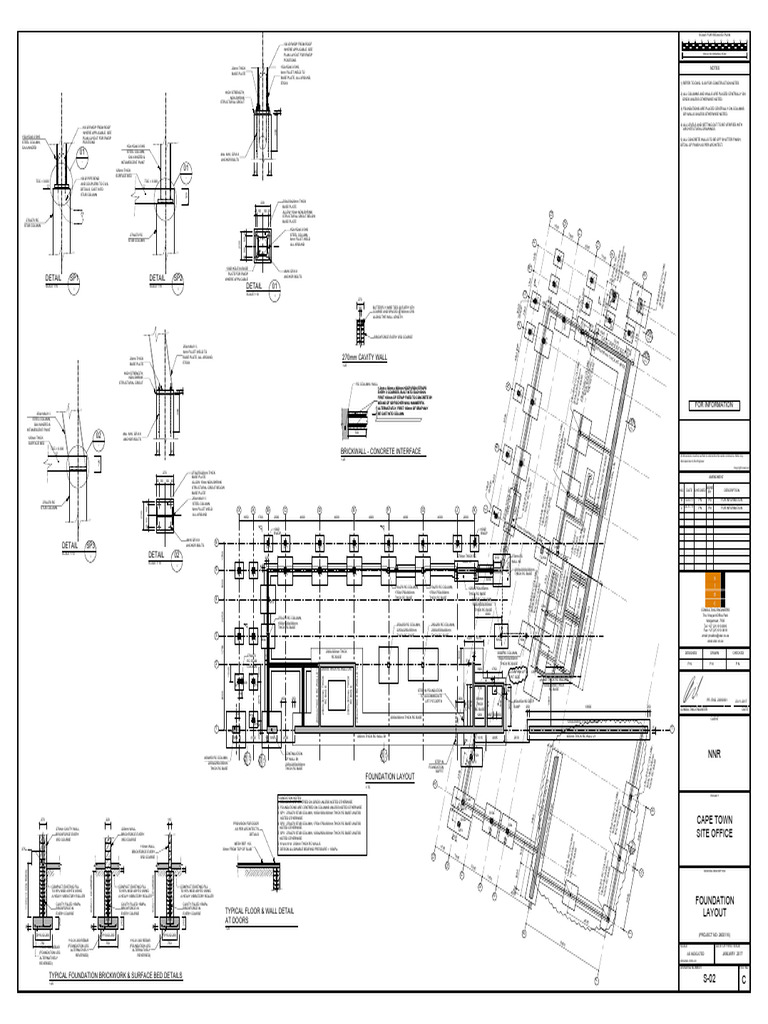 Foundation Layout and Details Guide | PDF | Column | Materials