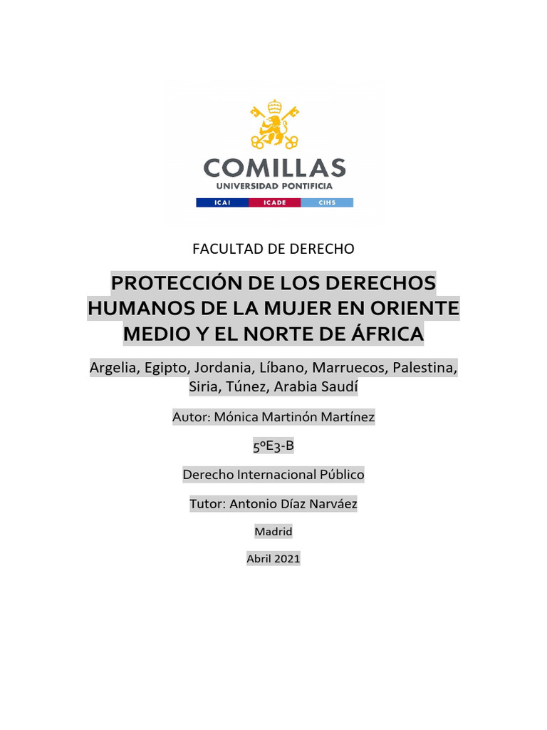 Derechos Humanos de la Mujer en MENA | PDF | Tratado | Relaciones ...