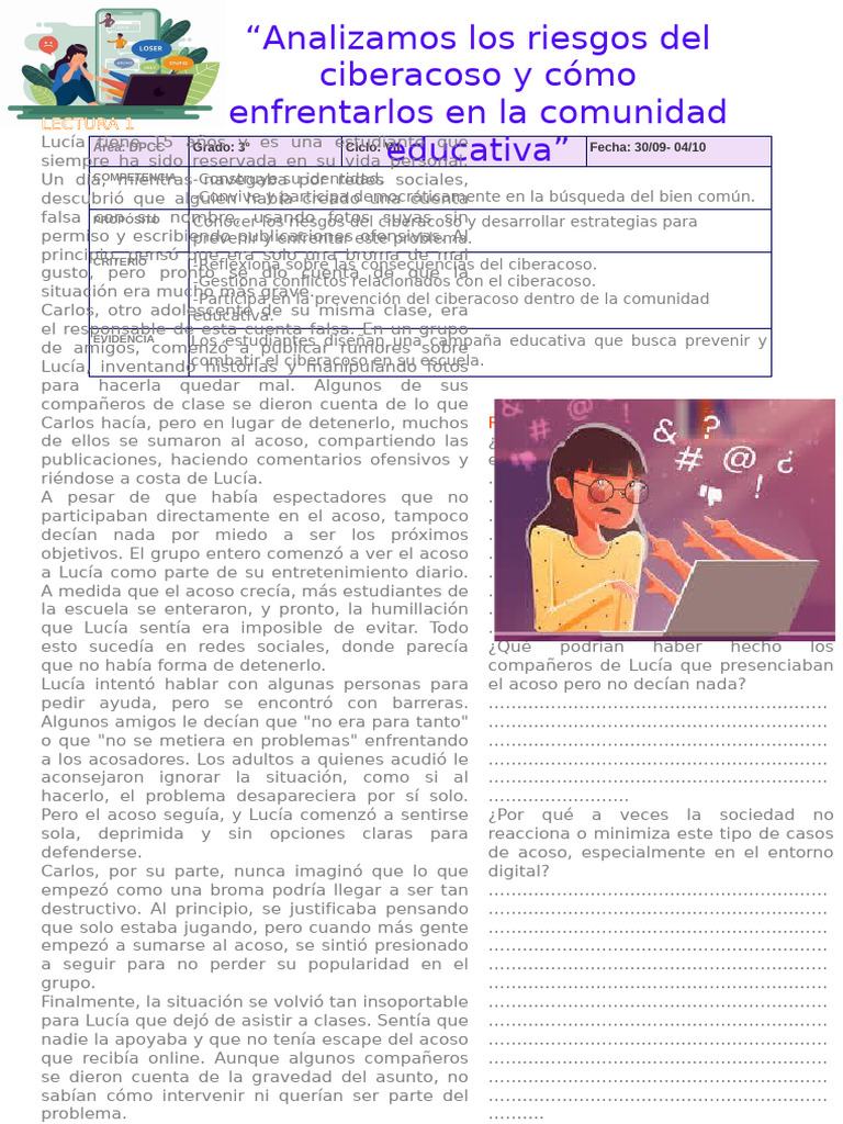 Prevención del Ciberacoso Escolar | PDF | Acoso cibernético
