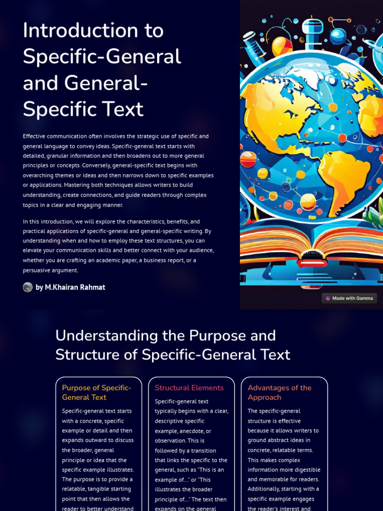 Understanding Specific-General Text | PDF | Information | Deductive ...