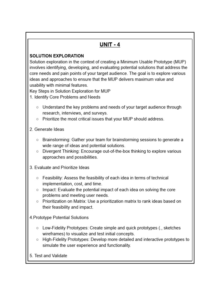 Solution Exploration for MUP Design | PDF | Usability | Prototype