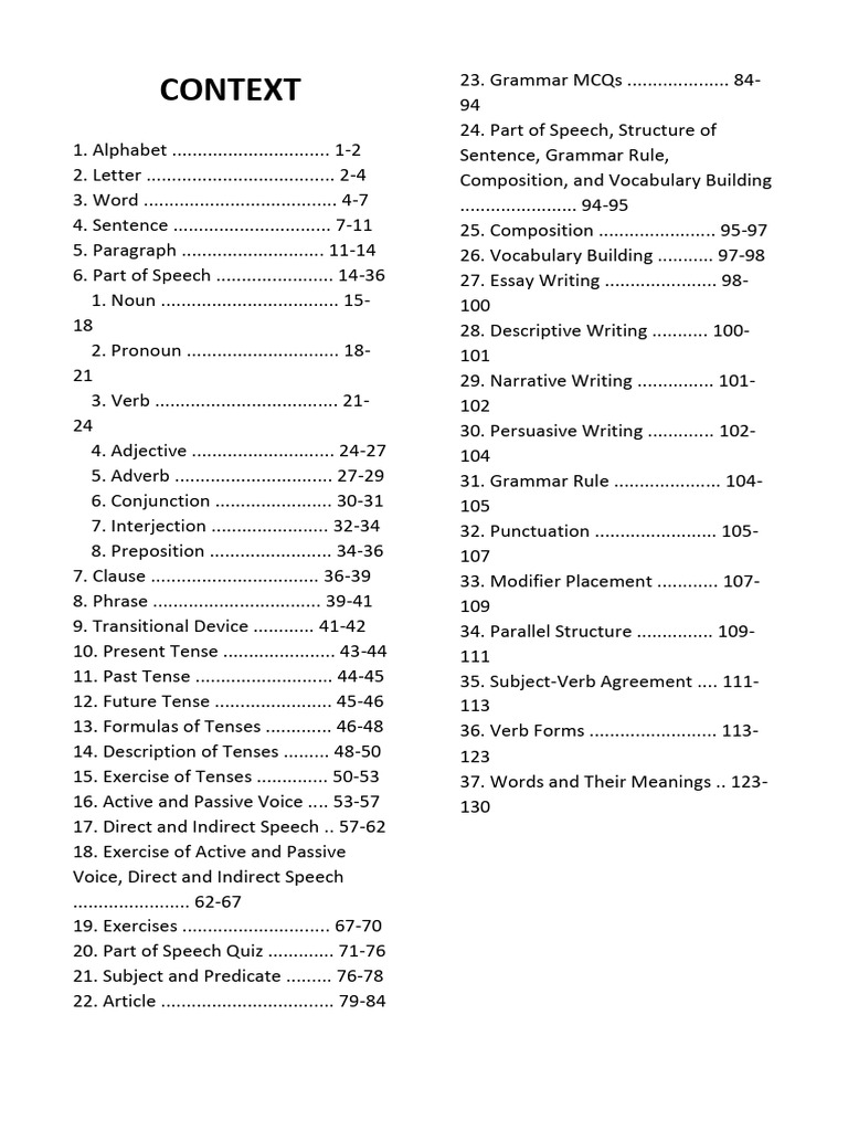 Comprehensive Grammar Guide | PDF | Part Of Speech | Verb