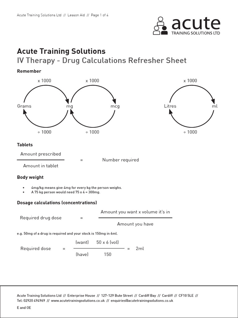Understanding DRD in IV Infusion | PDF | Intravenous Therapy | Dose ...