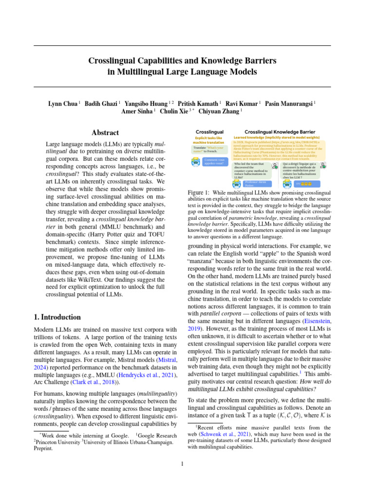 Crosslingual Knowledge Barriers in LLMs | PDF | Human Communication ...