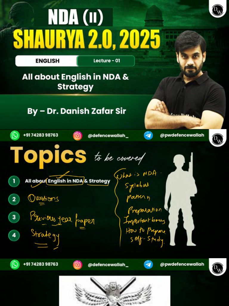 All About English in NDA and Strategy 01 - Class Notes | PDF