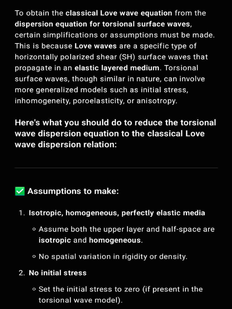 Reducing Torsional Wave Dispersion Equation To Classical Love Wave ...