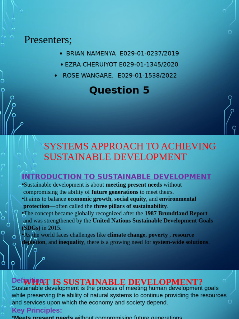 Systems for Sustainable Development | PDF | Sustainable Development ...