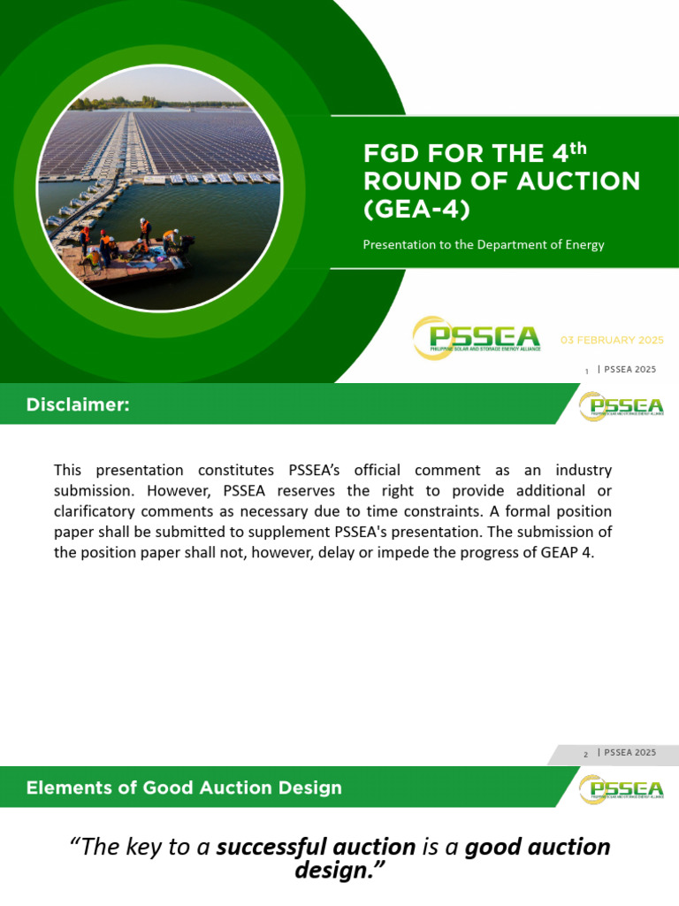 PSSEA Comments on GEA-4 Auction Design | PDF | United States Department ...