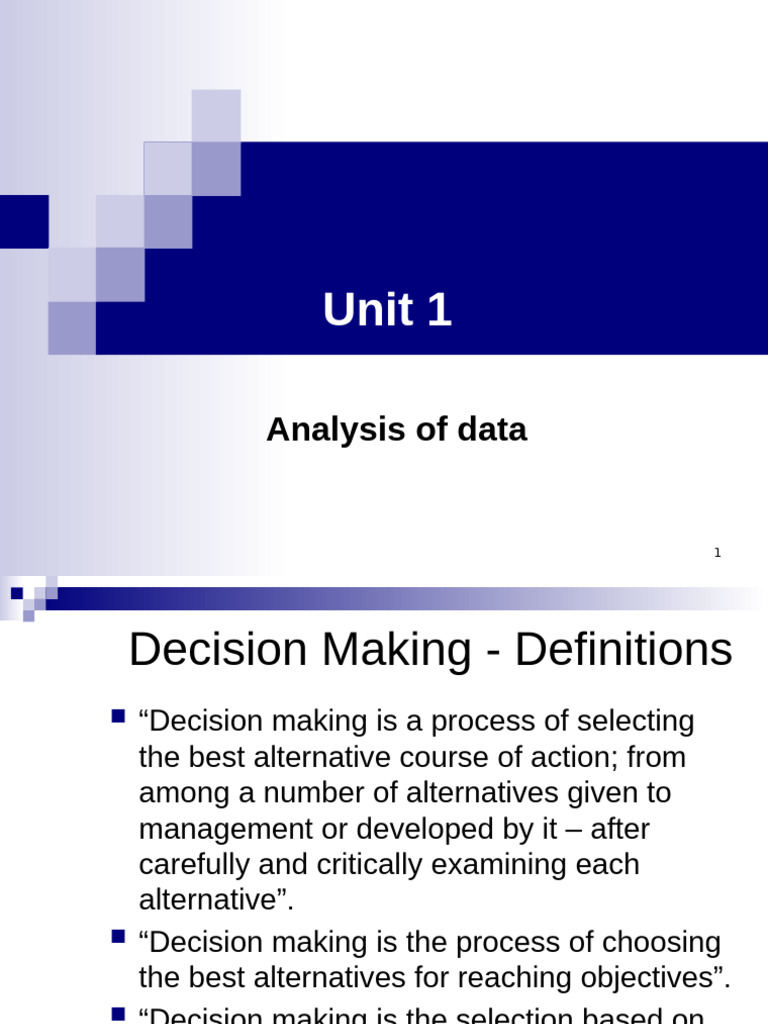 Orientation To Decision Making 3 | PDF | Decision Making | Mean