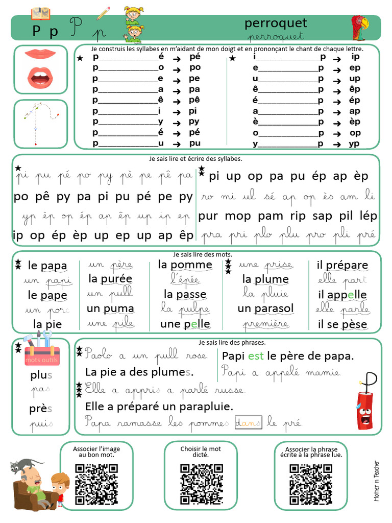 Lecture et écriture des syllabes en CP | PDF