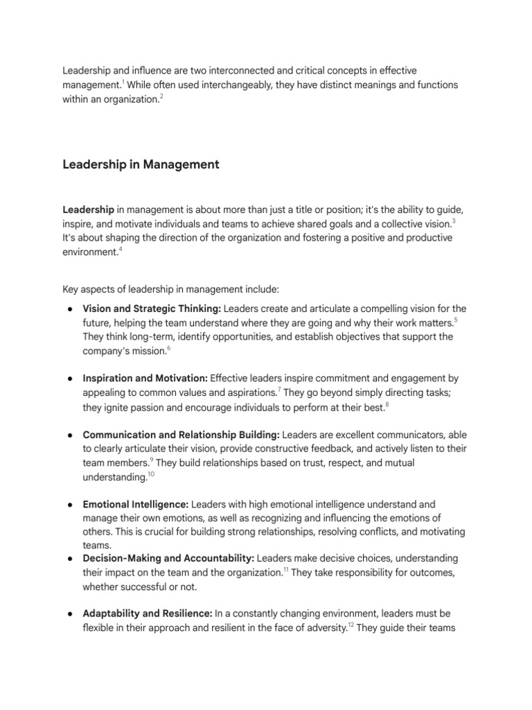 Explain Leadership and Influence Process in Manag... | PDF | Power ...