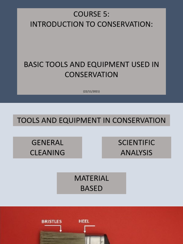 Conservation Tools Familiarization Guide | PDF | Brush | Glasses