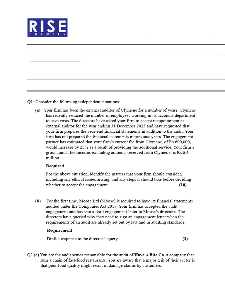 Mock Audit Scenarios and Considerations | PDF | Expense | Audit