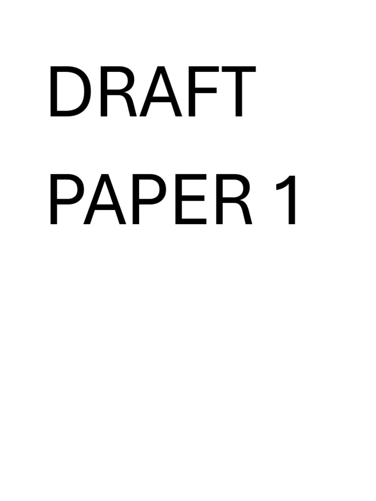 Draft Paper 1 | PDF