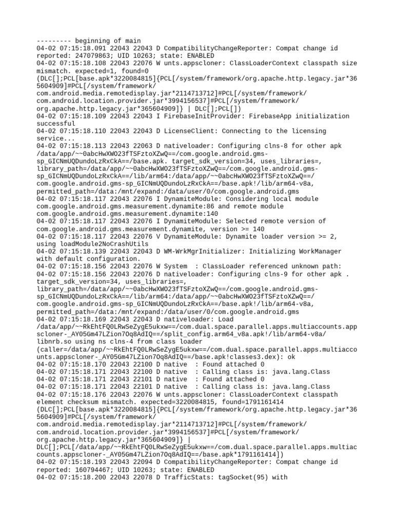 App Cloner Debug Log Analysis | PDF | Android (Operating System ...