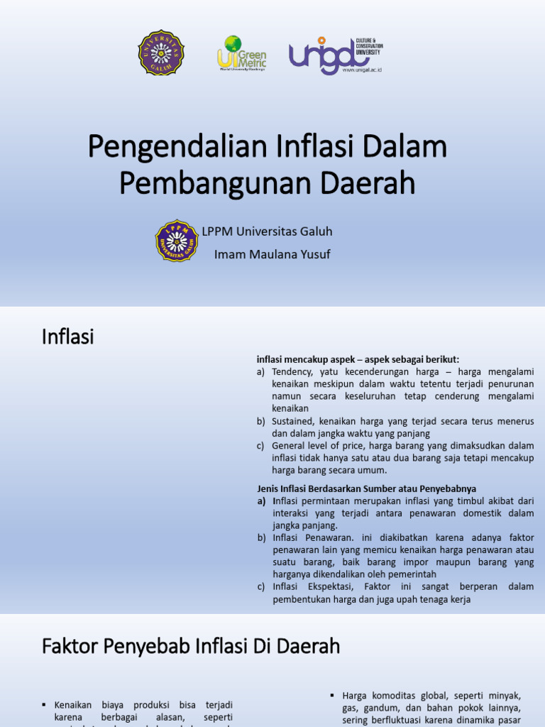 Pengendalian Inflasi untuk Pembangunan Daerah | PDF