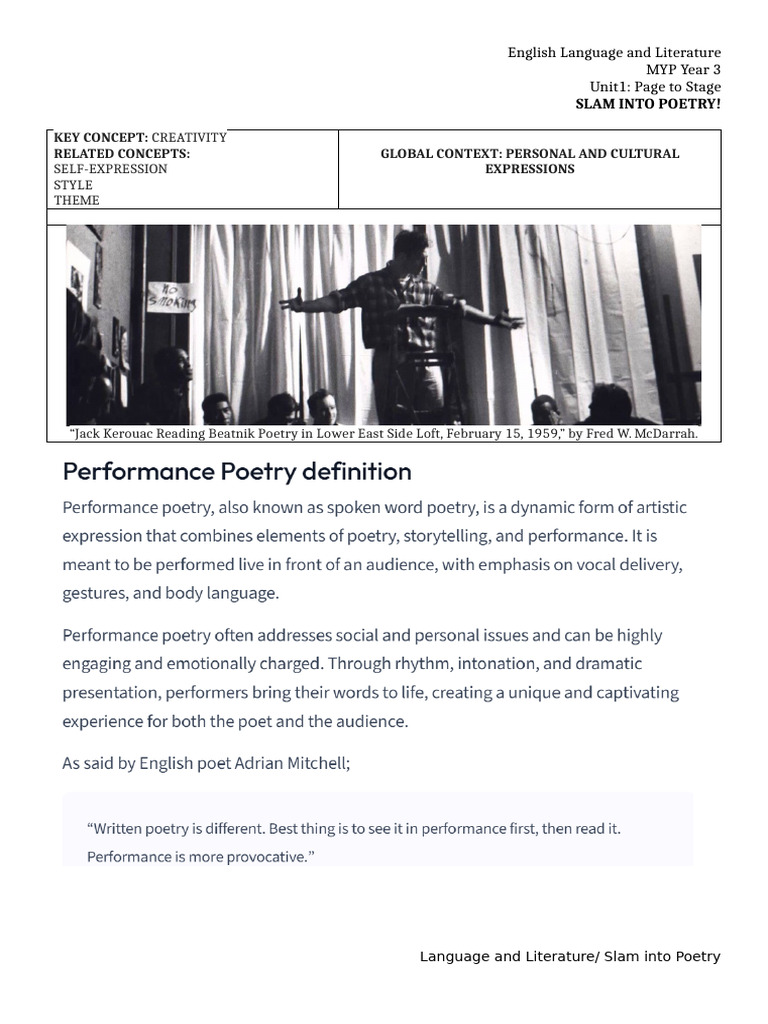 Slam Poetry Techniques and Analysis | PDF | Poetry | Linguistics