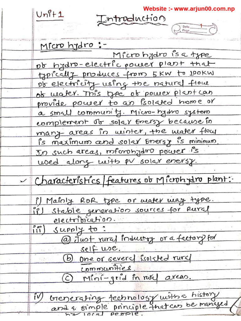 MicrohydroPower Note For Diploma by Er. Binod Ghimire - WWW - Arjun00 ...