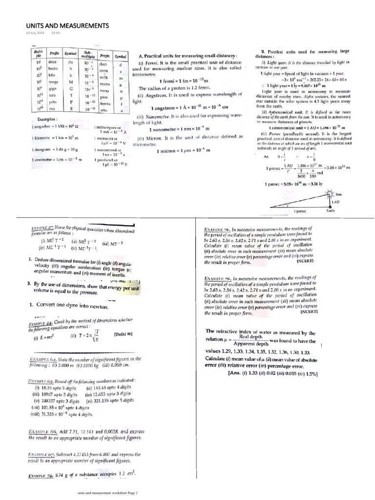 Units and Measurements | PDF