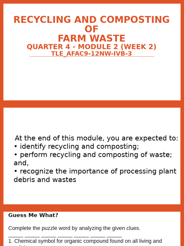 Farm Waste Recycling and Composting Guide | PDF | Compost | Biodegradation
