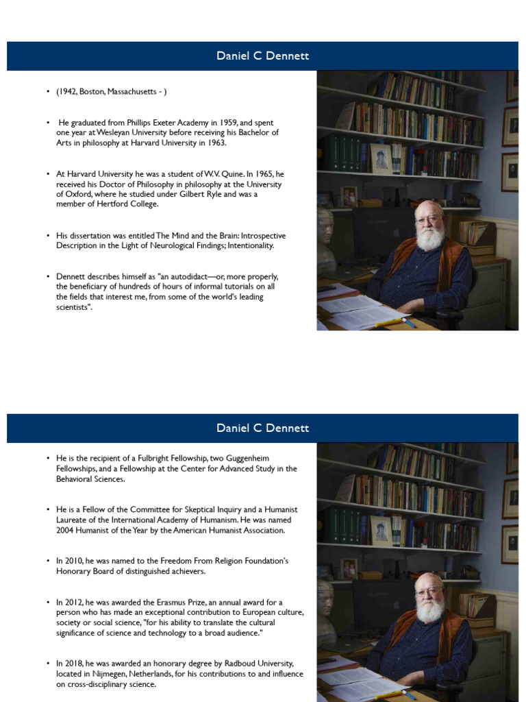 Daniel C. Dennett: Philosophy and Mind | PDF | Consciousness | Free Will