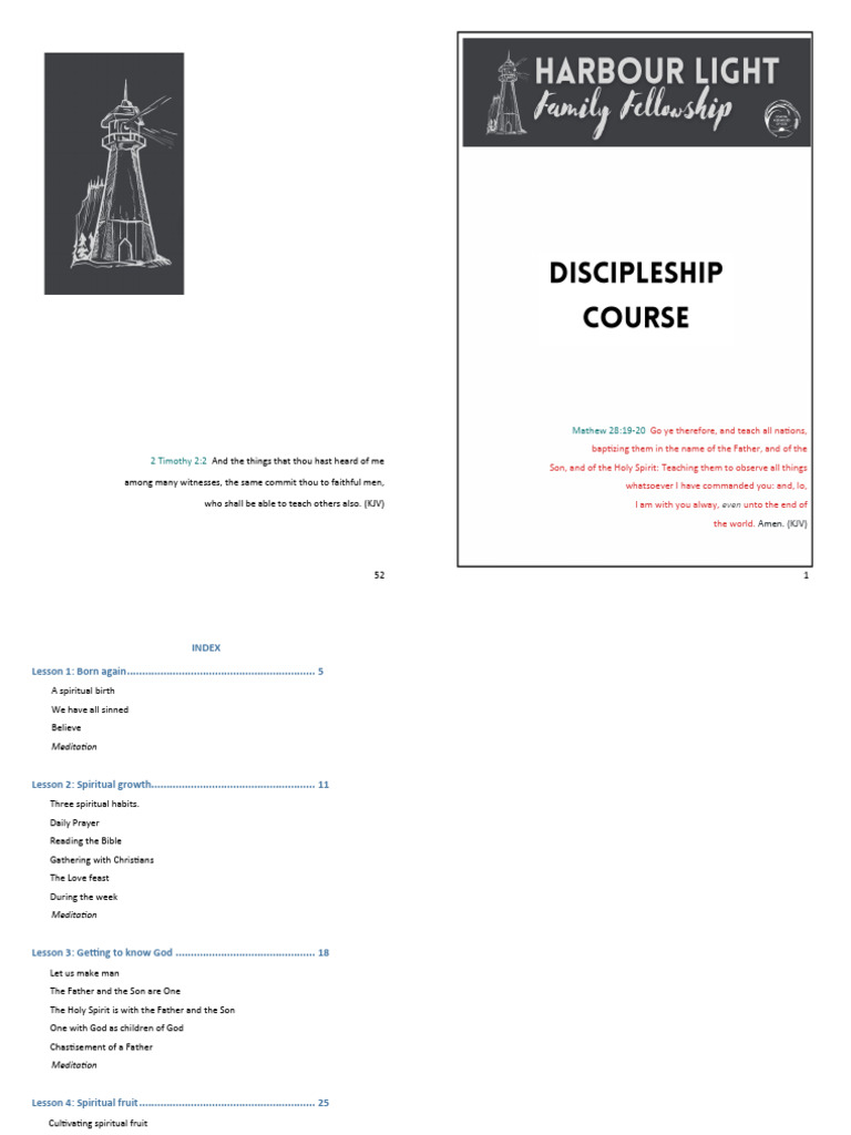 Discipleship Course | PDF | Jesus | Born Again