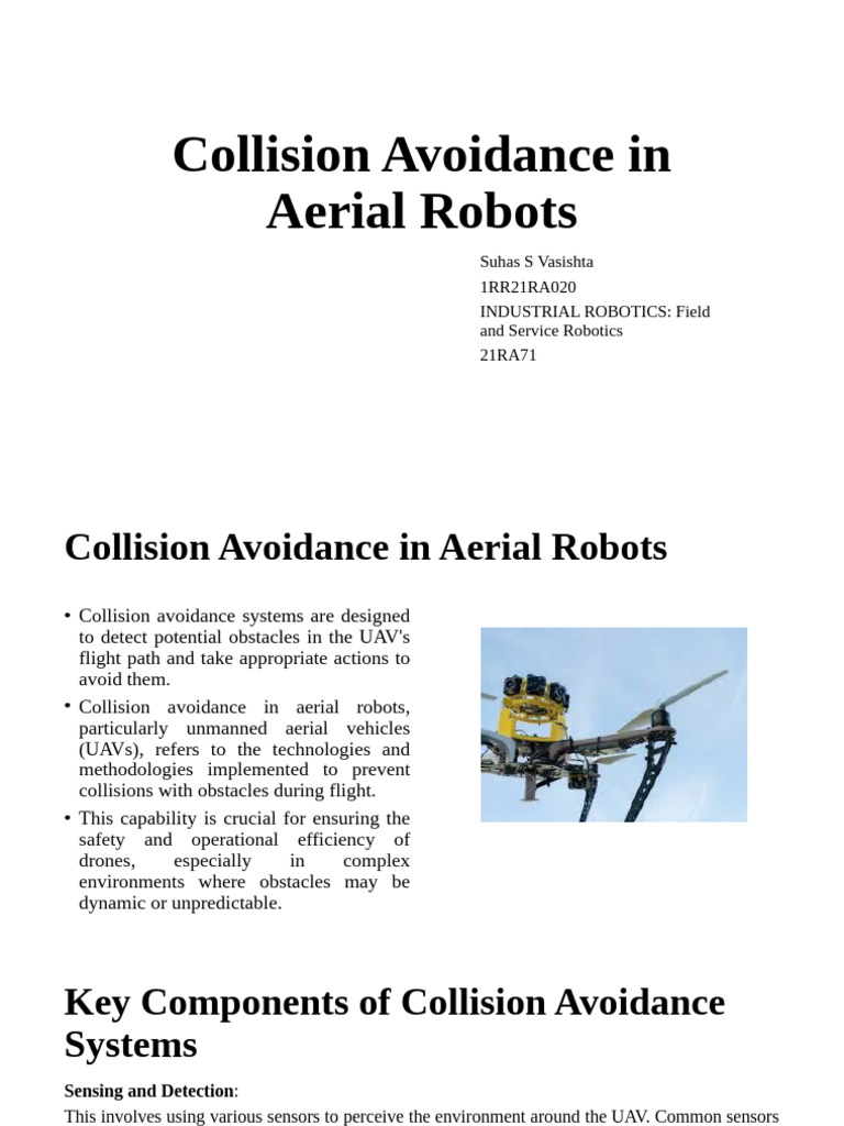 Collision Avoidance in Aerial Robots | PDF | Unmanned Aerial Vehicle