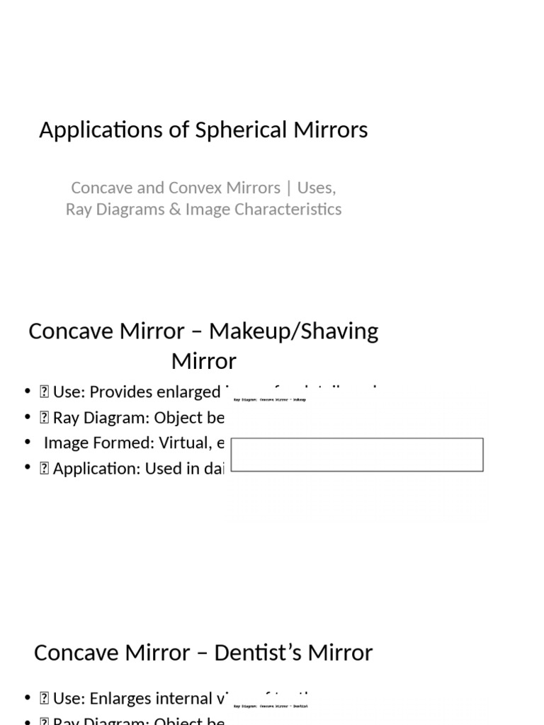 Applications of Concave Mirrors | PDF