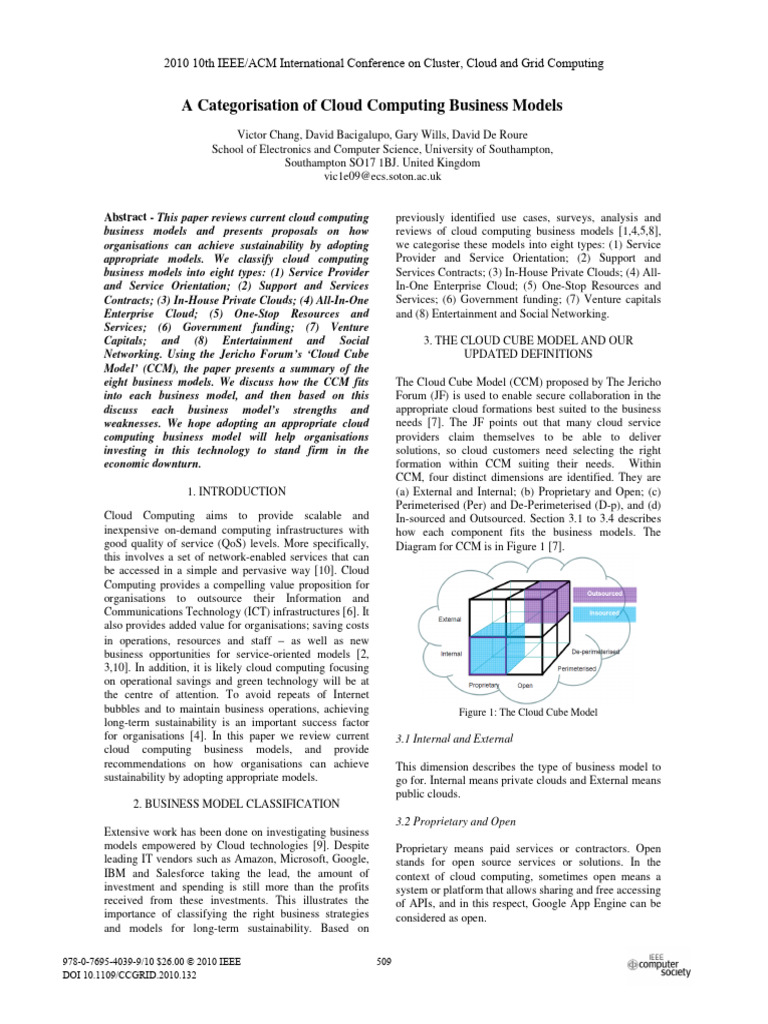 Cloud Computing Business Model Types | PDF | Software As A Service ...