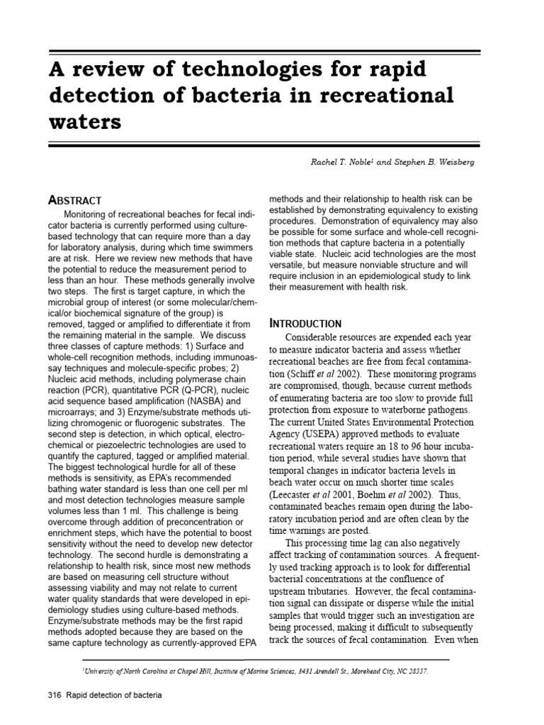 A Review of Technologies For Rapid Detection | PDF | Polymerase Chain ...