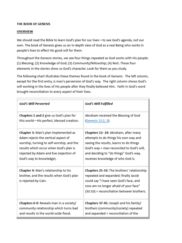 The Book of Genesis Study by Fns | PDF | Genesis Creation Narrative ...