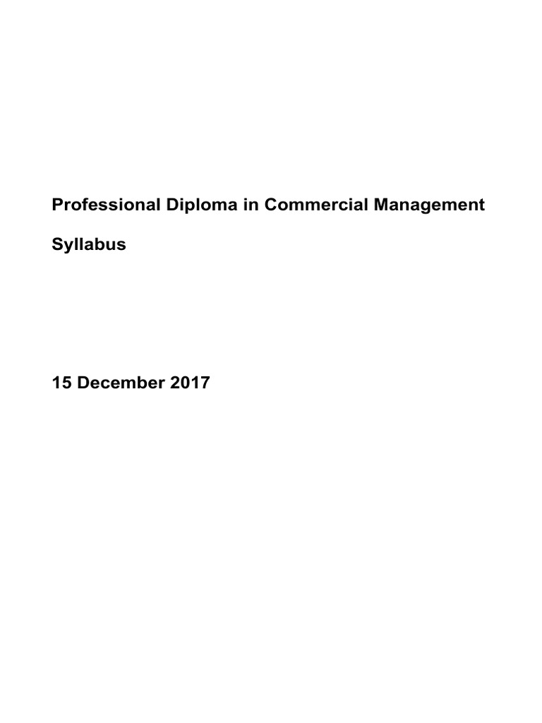 Professional Diploma in Commercial Management | PDF | Learning | Diploma