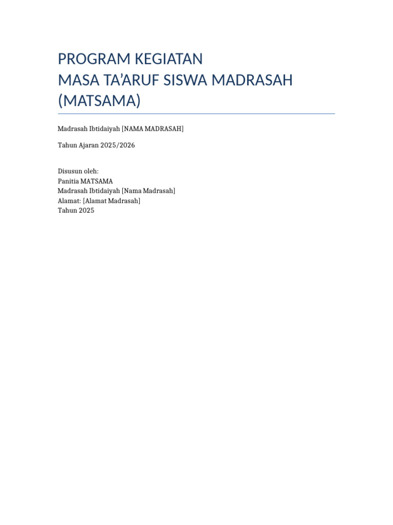 Program MATSAMA MI 2025/2026 | PDF
