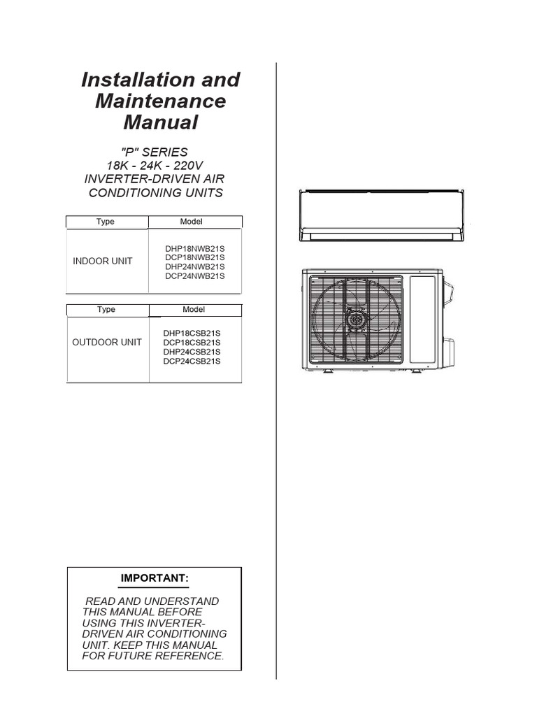 DHP Series Air Conditioner Manual | PDF | Electrical Wiring | Power Supply