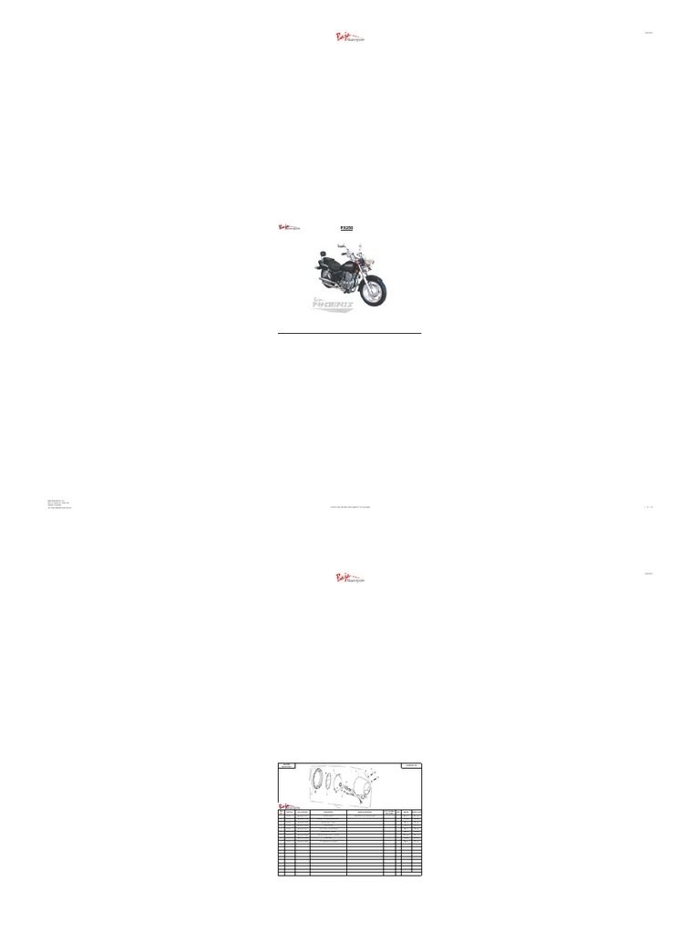 Phoenix 250 Motorcycle Parts List | PDF | List Price | Headlamp
