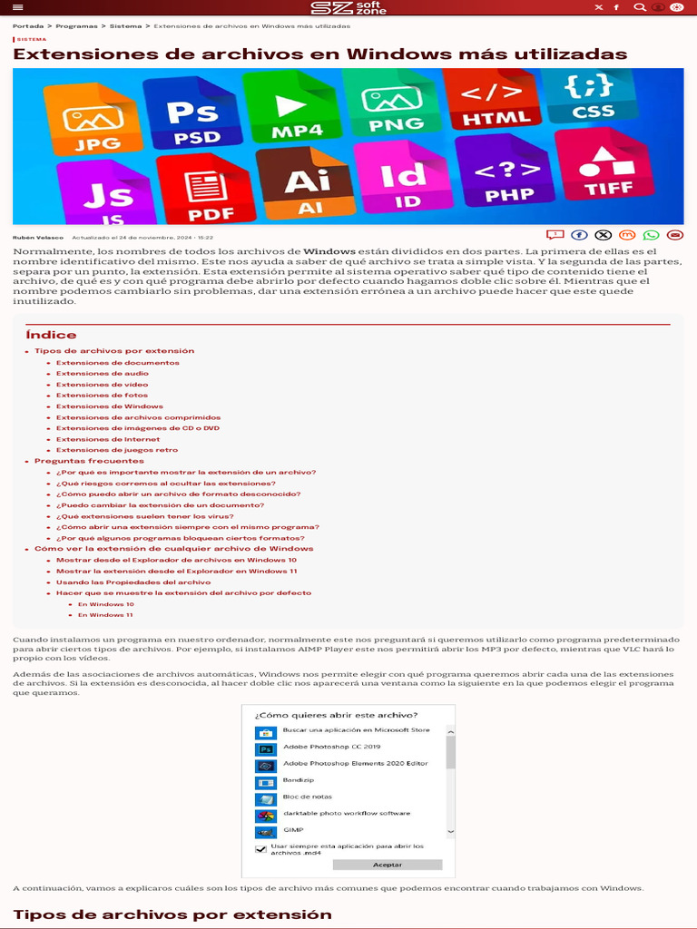 Extensiones de Archivos Comunes en Windows | PDF | Archivo de ...