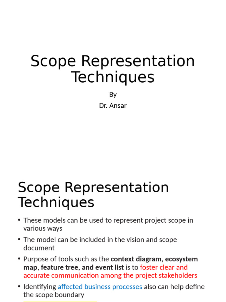 Project Scope Representation Techniques | PDF | Use Case | System