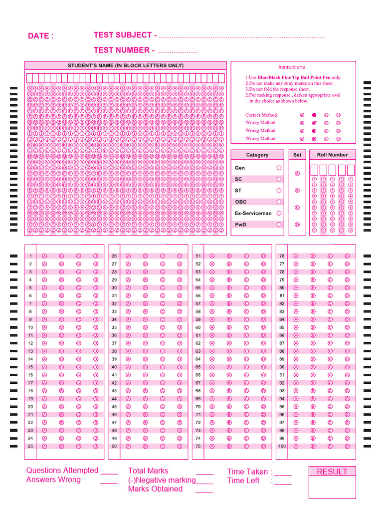 OMR Sheet | PDF