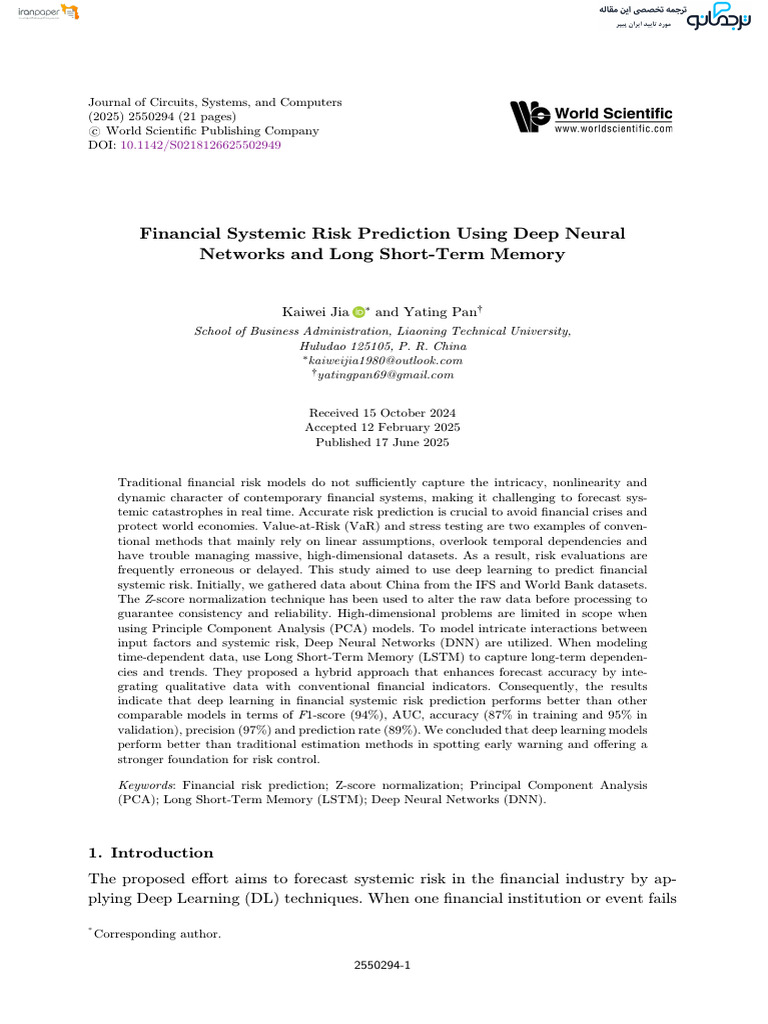 Deep Learning for Financial Risk Prediction | PDF | Deep Learning ...