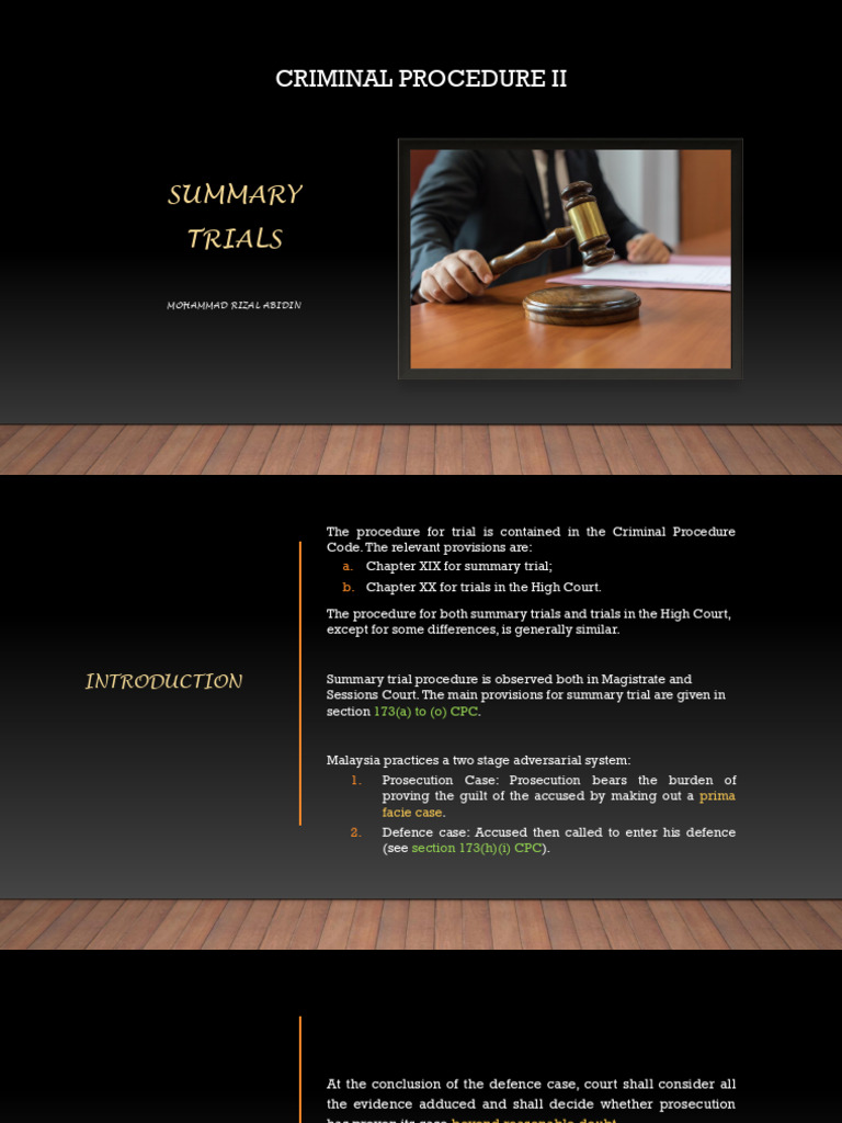 Criminal Procedure: Trial Overview | PDF | Reasonable Doubt | Plea
