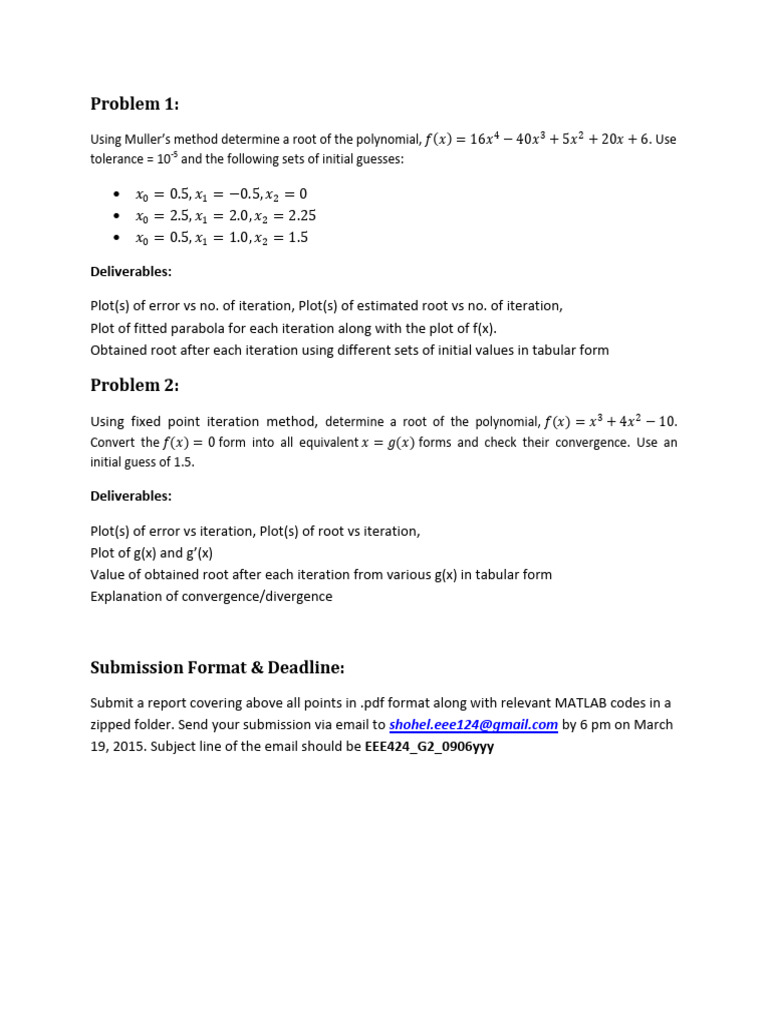 Root Finding Methods in MATLAB Analysis | PDF