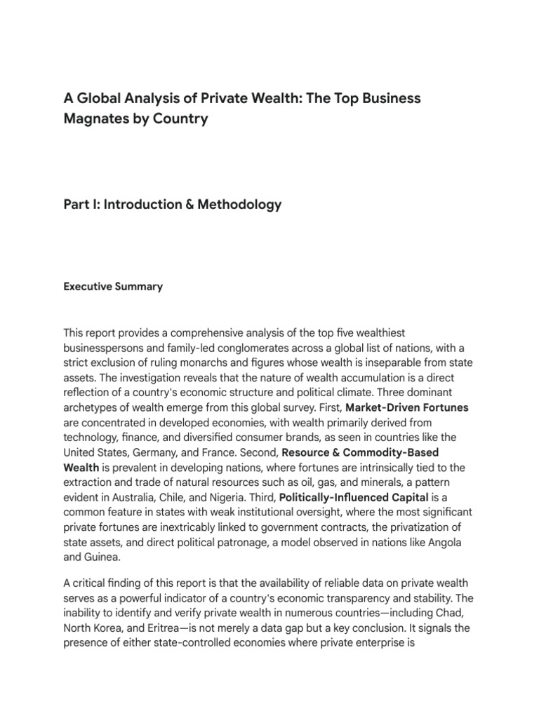 Global Richest Businesspeople Analysis - 1 | PDF