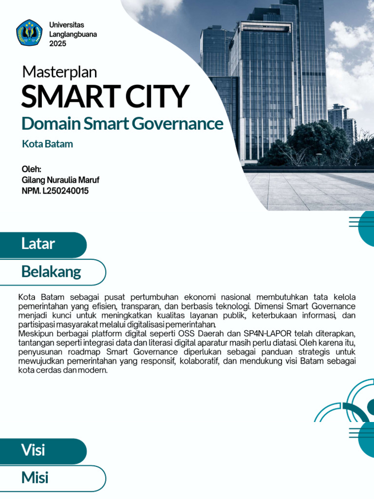 Masterplan Smart City Batam 2022 | PDF