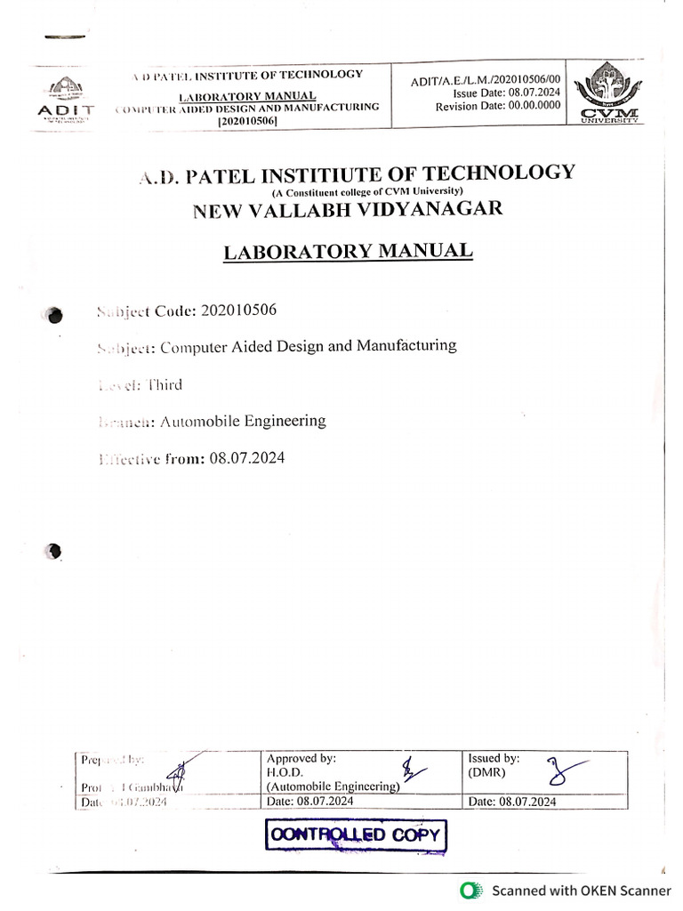 CAD Lab Manual | PDF