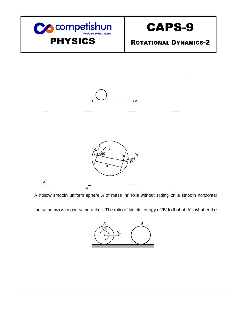 JEE Advanced 2025 Rotational Dynamics MCQs | PDF | Rotation Around A ...